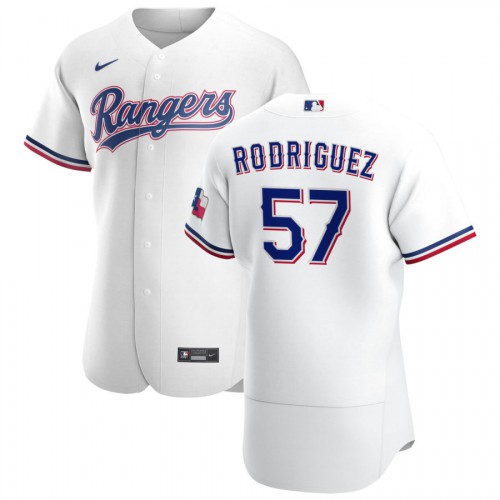 Texas Texas Rangers #57 Joely Rodriguez Men's White Home 2020 Authentic Player Jersey Men's