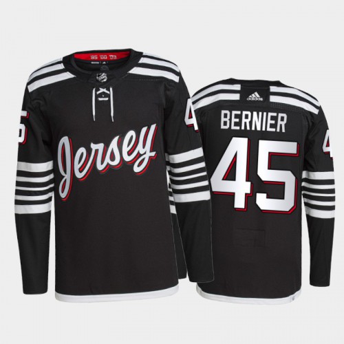 Adidas New Jersey Devils #45 Jonathan Bernier Men's 2021-22 Alternate Authentic Jersey - Black Men's