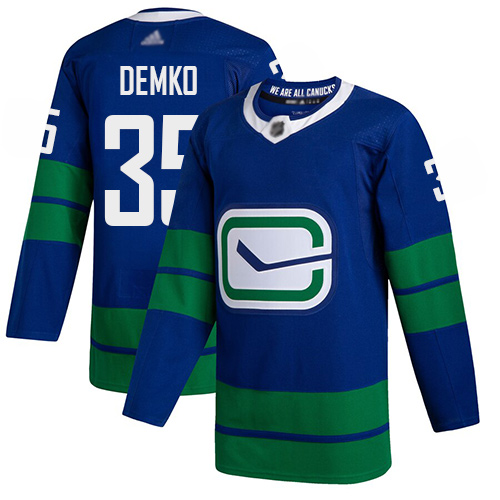 Adidas Vancouver Canucks #35 Thatcher Demko Blue Alternate Authentic Stitched Youth Jersey Youth