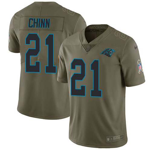 Panthers #21 Jeremy Chinn Olive Youth Stitched Limited 2017 Salute To Service Jersey