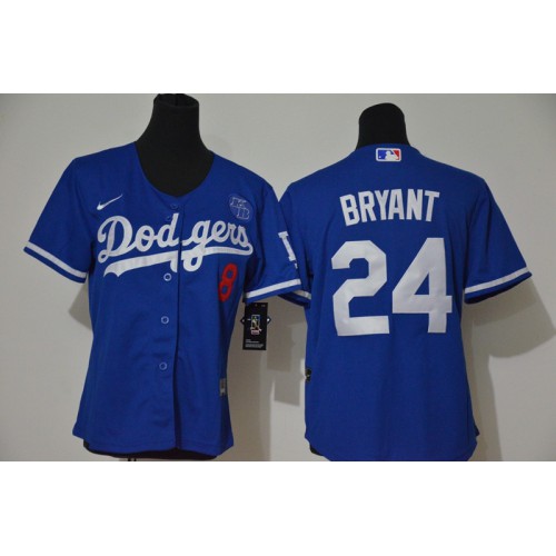 Los Angeles Los Angeles Dodgers #8 #24 Kobe Bryant Youth Royal Cool Base 2020 KB Patch Jersey Youth