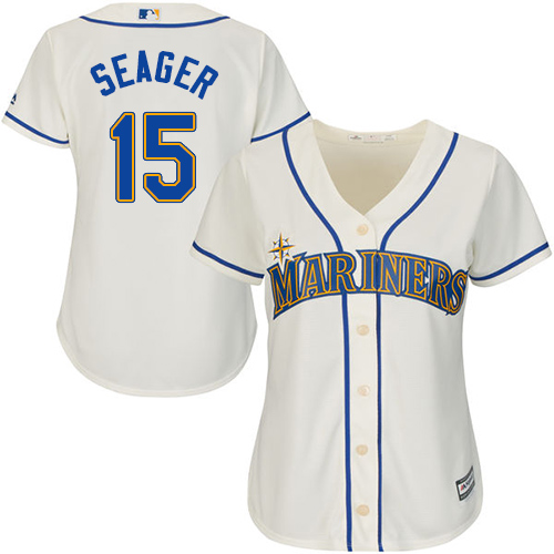 Seattle Mariners #15 Kyle Seager Cream Alternate Women's Stitched Jersey Womens