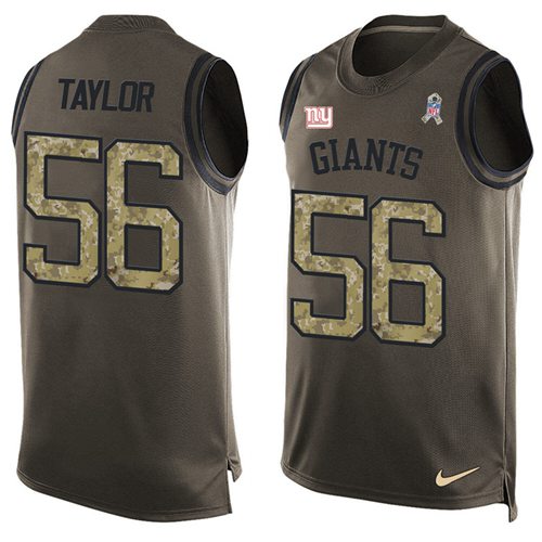 Giants #56 Lawrence Taylor Green Men's Stitched Limited Salute To Service Tank Top Jersey