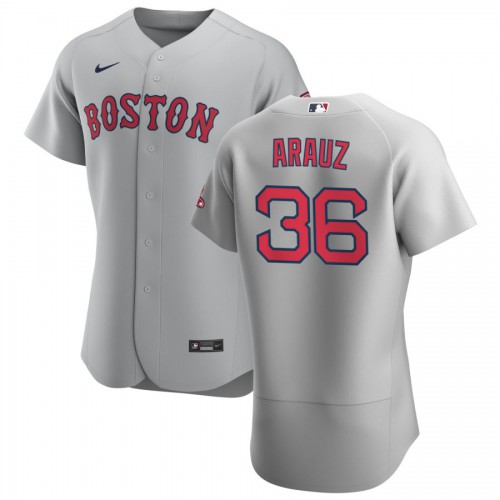 Boston Boston Red Sox #36 Jonathan Arauz Men's Gray Road 2020 Authentic Team Jersey Men's