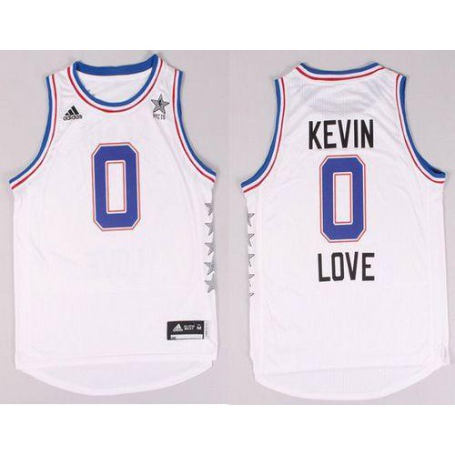 Cleveland Cavaliers #0 Kevin Love White 2015 All-Star Stitched Jersey Mens