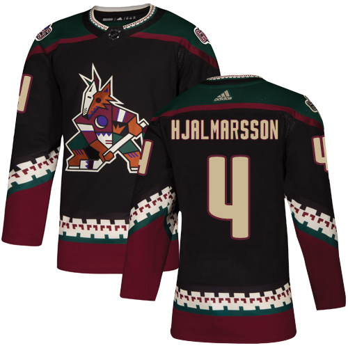 Adidas Arizona Coyotes #4 Niklas Hjalmarsson Black Alternate Authentic Stitched Jersey Men's