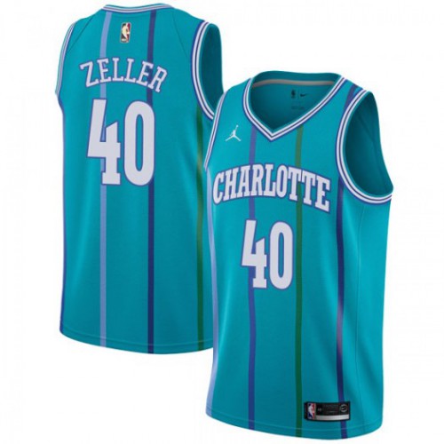 Charlotte Hornets #40 Cody Zeller Aqua Youth Jordan Swingman Hardwood Classics Jersey Youth
