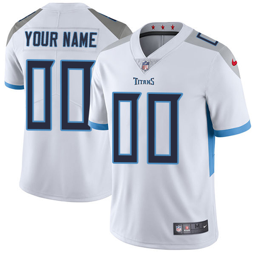 Tennessee Titans Customized White Stitched Vapor Untouchable Limited Men's Jersey