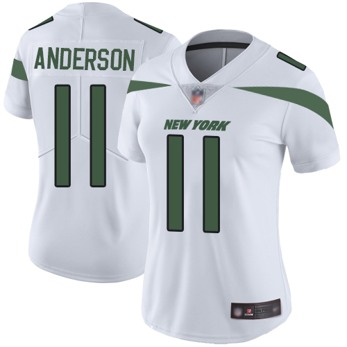 New York Jets #11 Robby Anderson White Women's Stitched Vapor Untouchable Limited Jersey Womens