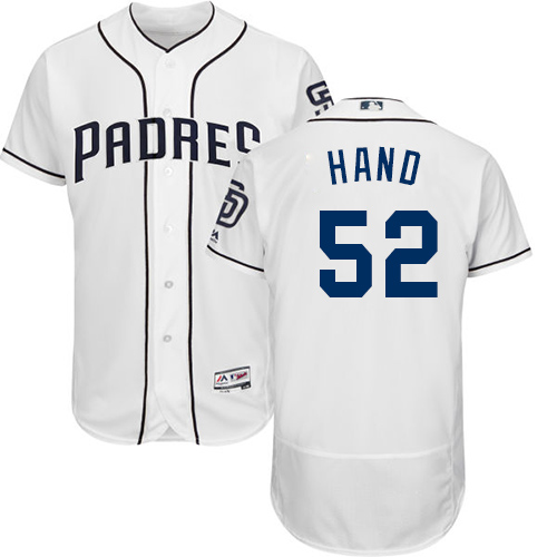 San Diego Padres #52 Brad Hand White Flexbase Authentic Collection Stitched Jersey Men's