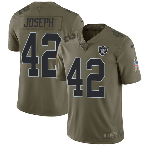 Las Vegas Raiders #42 Karl Joseph Olive Youth Stitched Limited 2017 Salute to Service Jersey Youth