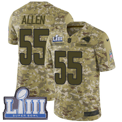 Los Angeles Rams #55 Brian Allen Camo Super Bowl LIII Bound Men's Stitched Limited 2018 Salute To Service Jersey Men's