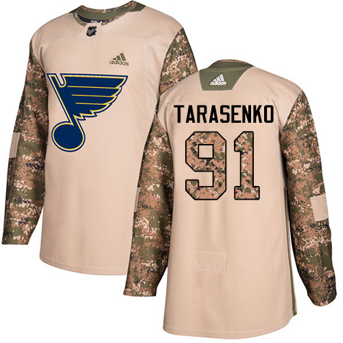 Adidas St. Louis Blues #91 Vladimir Tarasenko Camo Authentic 2017 Veterans Day Stitched Jersey Men's