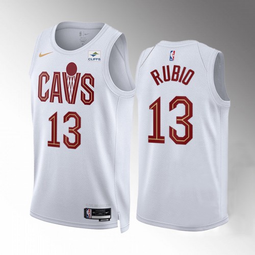 Cleveland Cleveland Cavaliers #13 Ricky Rubio Mens White 2022-23 Association Edition Jersey Mens