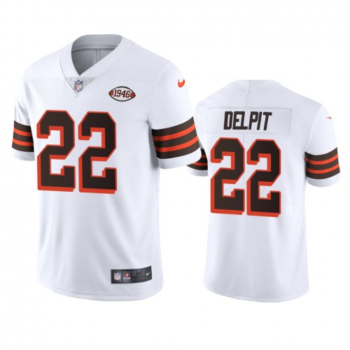 Cleveland Cleveland Browns #22 Grant Delpit 1946 Collection Alternate Vapor Limited Jersey - White Men's
