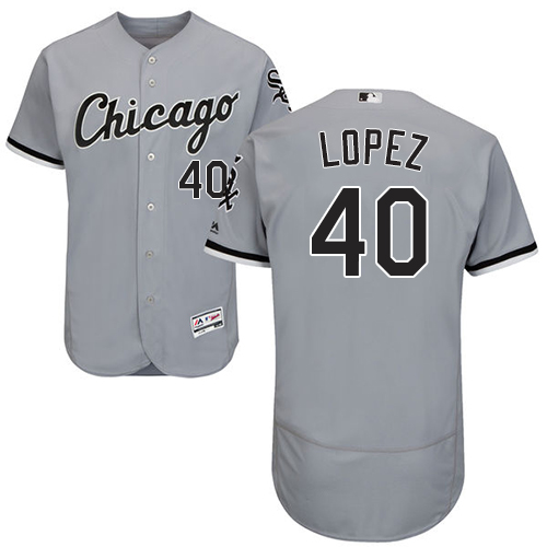 Chicago White Sox #40 Reynaldo Lopez Grey Flexbase Authentic Collection Stitched Jersey Men's