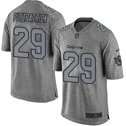 Miami Dolphins #29 Minkah Fitzpatrick Gray Men's Stitched Limited Gridiron Gray Jersey Men's