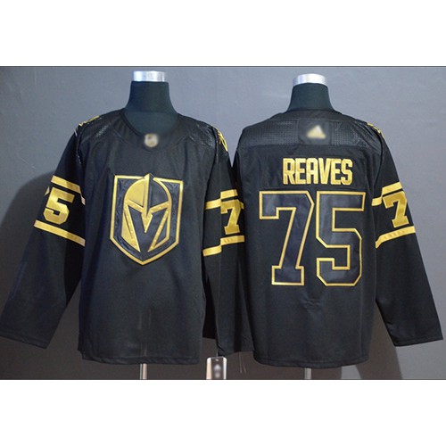 Adidas Golden Vegas Golden Knights #75 Ryan Reaves Black/Gold Authentic Stitched Jersey Men's
