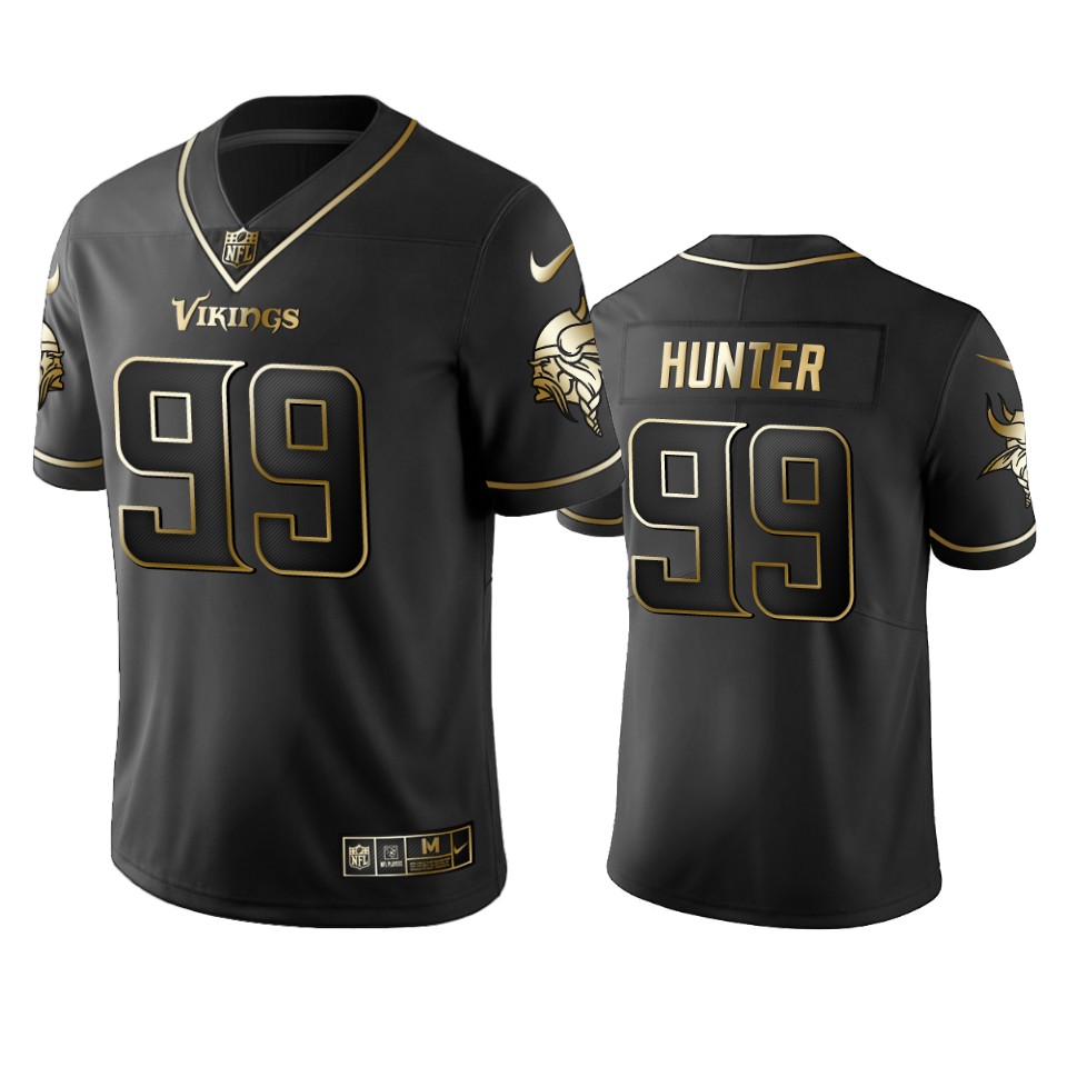 Vikings #99 Danielle Hunter Men's Stitched Vapor Untouchable Limited Black Golden Jersey