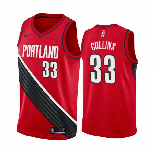 Portland Trail Blazers #33 Zach Collins Red Swingman Statement Edition 2019/2020 Jersey Mens
