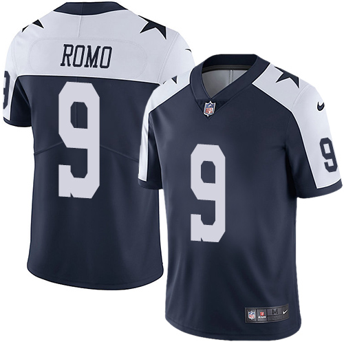 Dallas Cowboys #9 Tony Romo Navy Blue Thanksgiving Youth Stitched Vapor Untouchable Limited Throwback Jersey Youth