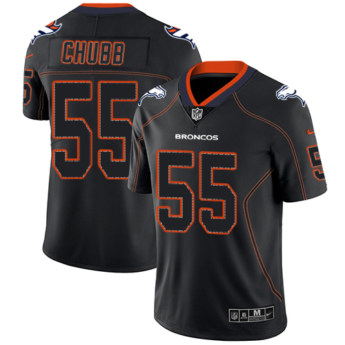 Denver Broncos #55 Bradley Chubb Lights Out Black Men's Stitched Limited Rush Jersey Men's