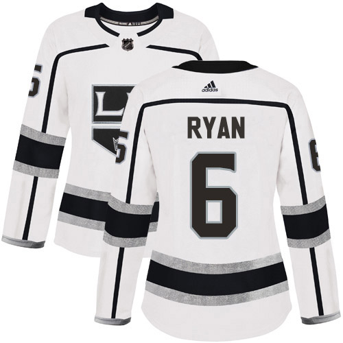 Adidas Los Angeles Kings #6 Joakim Ryan White Road Authentic Women's Stitched Jersey Womens