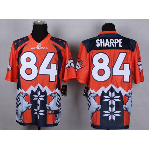 Denver Broncos #84 Shannon Sharpe Orange Men's Stitched Elite Noble Fashion Jersey Men's