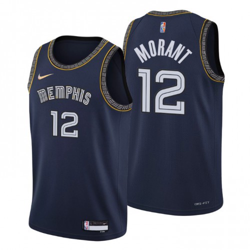 Memphis Memphis Grizzlies #12 Ja Morant Mens Navy 2021/22 Swingman Jersey - City Edition Mens