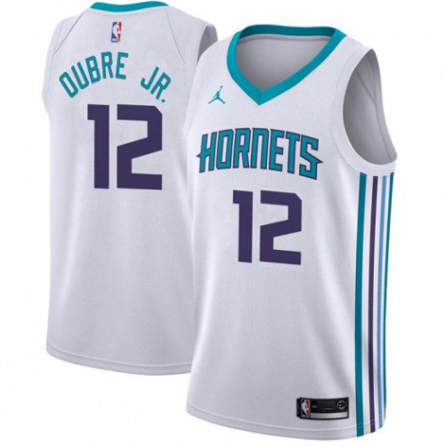 Charlotte Hornets #12 Kelly Oubre Jr. Womens White Jordan Swingman Association Edition Jersey Womens