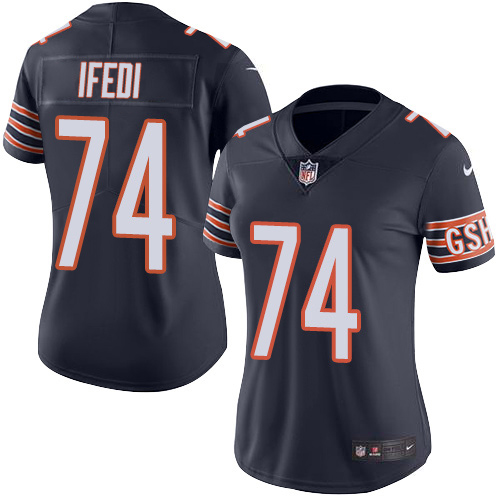 Chicago Bears #74 Germain Ifedi Navy Blue Team Color Women's Stitched Vapor Untouchable Limited Jersey Womens
