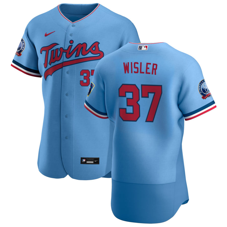 Minnesota Twins #37 Matt Wisler Men's Light Blue Alternate 2020 60th Season Authentic Team Jersey