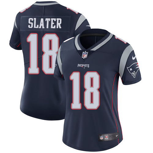 Patriots #18 Matt Slater Navy Blue Team Color Women's Stitched Vapor Untouchable Limited Jersey