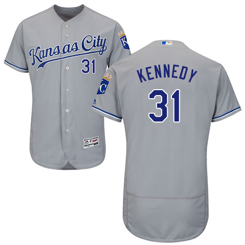 Kansas City Royals #31 Ian Kennedy Grey Flexbase Authentic Collection Stitched Jersey Men's