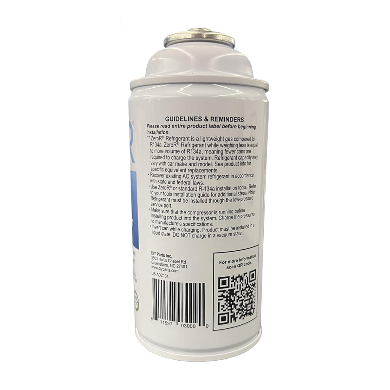 testZeroRu00ae AC Refrigerant | R134a Replacement | 3 6oz Cans for AC Recharging