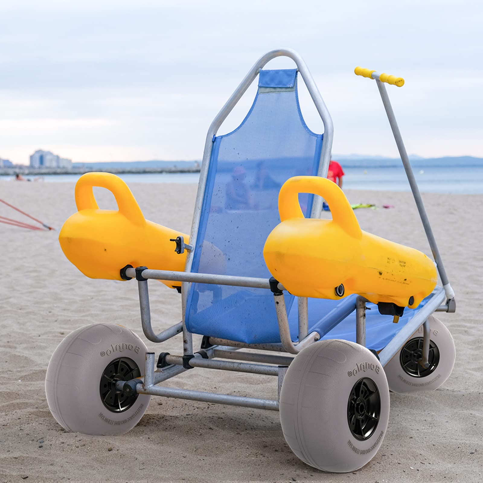 testBonnlo Replacement Balloon Wheels 12" Big Beach Sand Tires for Kayak Dolly Canoe Carts Buggy with Free Air Pump (2-Pack)