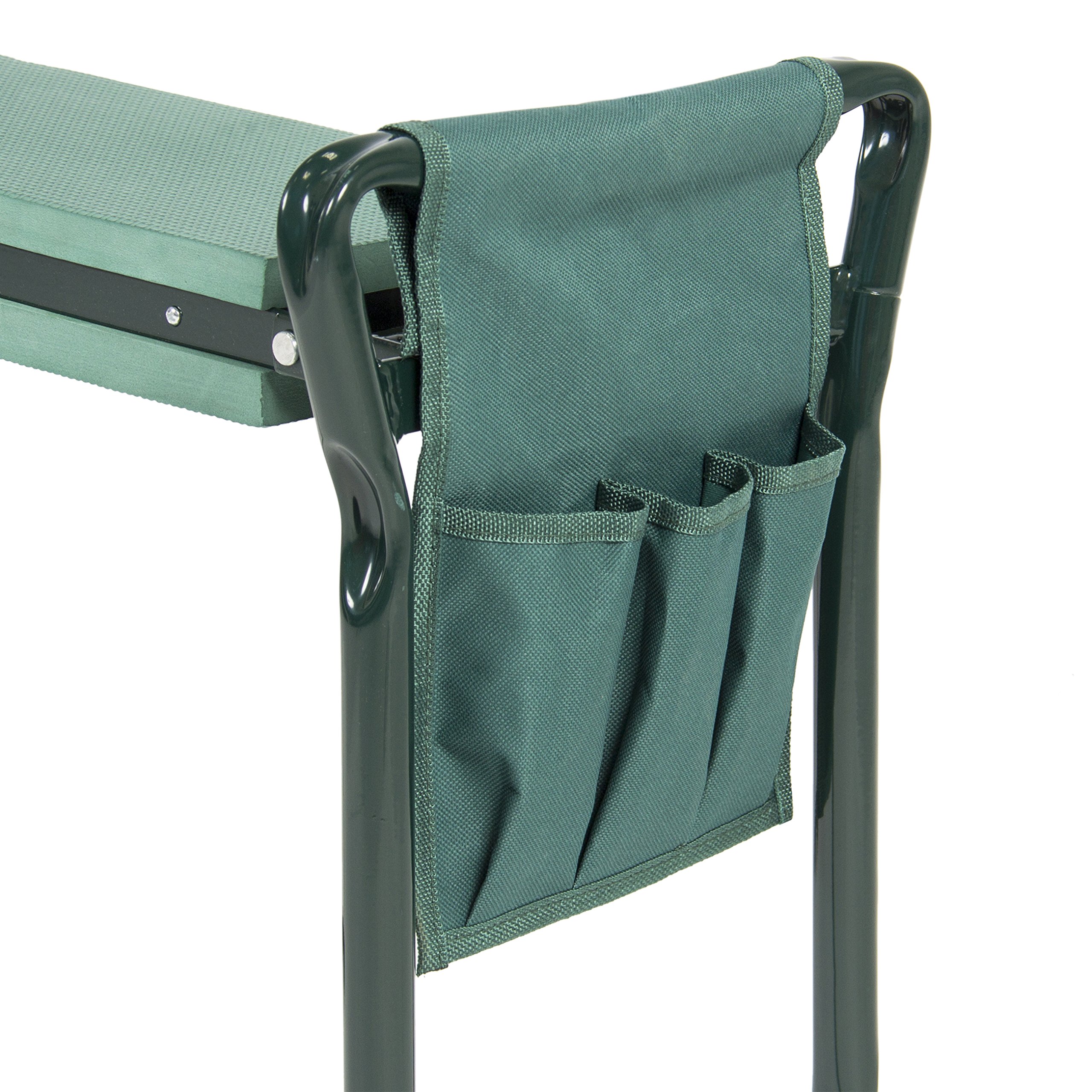 testBest Choice Products Foldable Garden Kneeler and Seat With Bonus Tool Pouch Portable Stool EVA Pad
