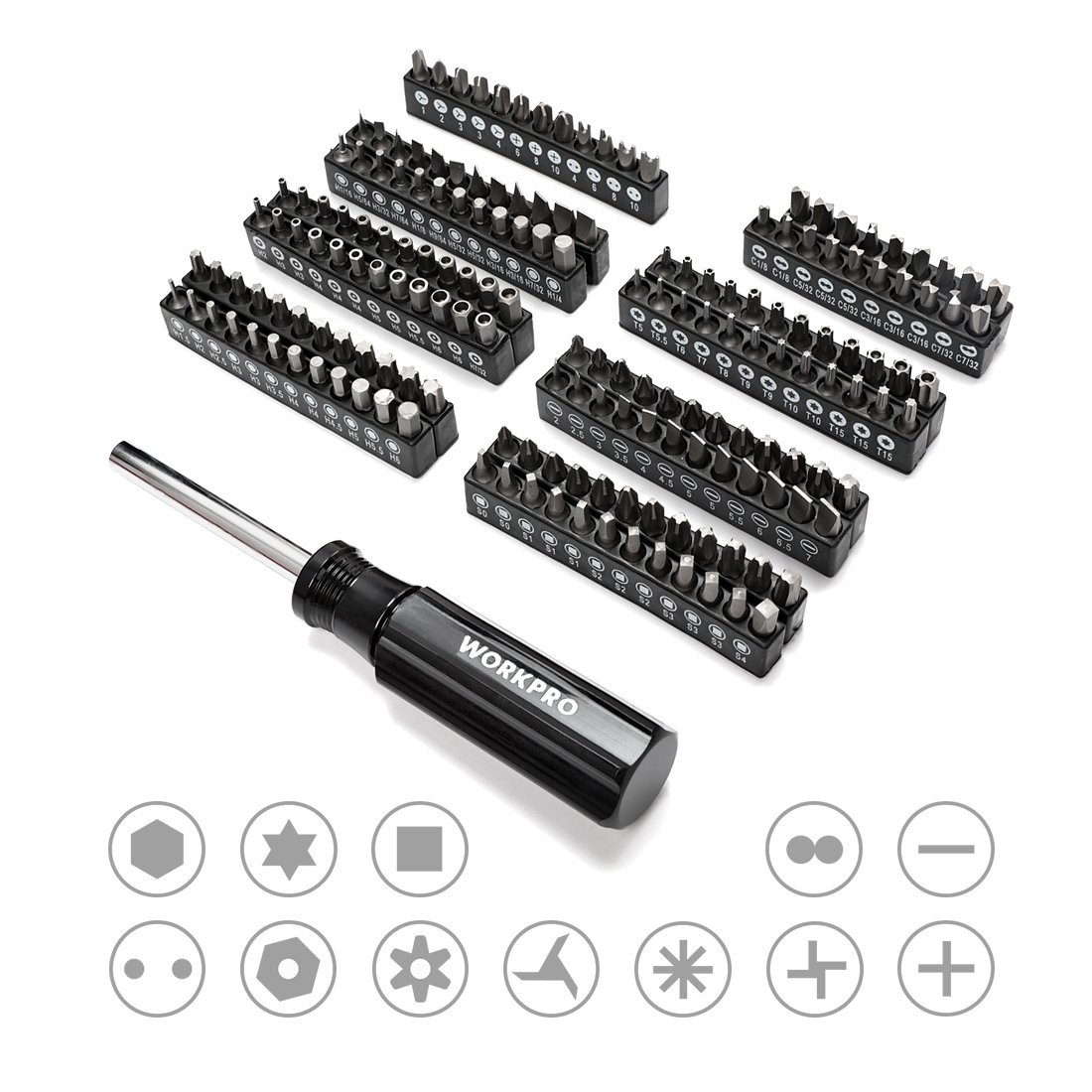 testWORKPRO 450-Piece Mechanics Tool Set, Universal Professional Tool Kit with Heavy Duty Case Box