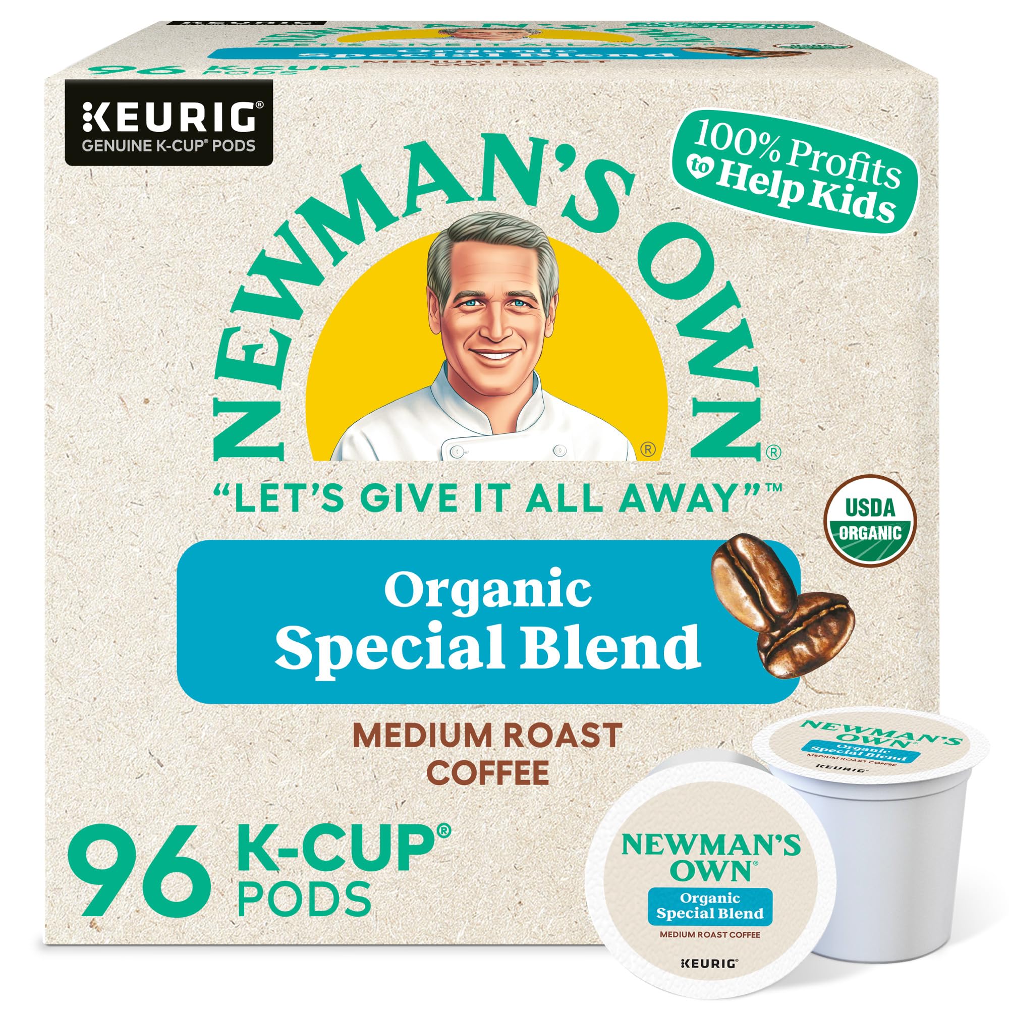 testNewman's Own Organics Special Blend Keurig Single-Serve K-Cup Pods, Medium Roast Coffee, 96 Count